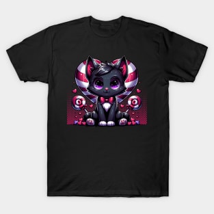 Valentines Day Black Cat T-Shirt